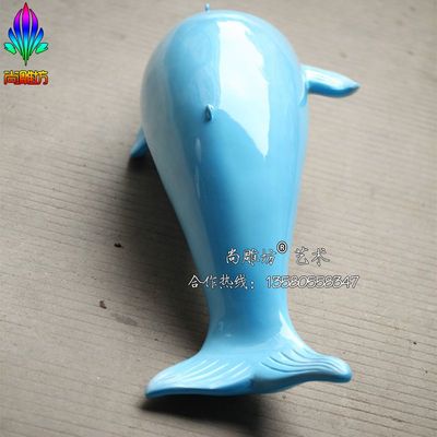 海洋主题公园仿生海洋生物玻璃钢雕塑 企鹅海豚花鱼仿真展览道具